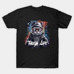 Cool Cat Thug Life Design T-Shirt